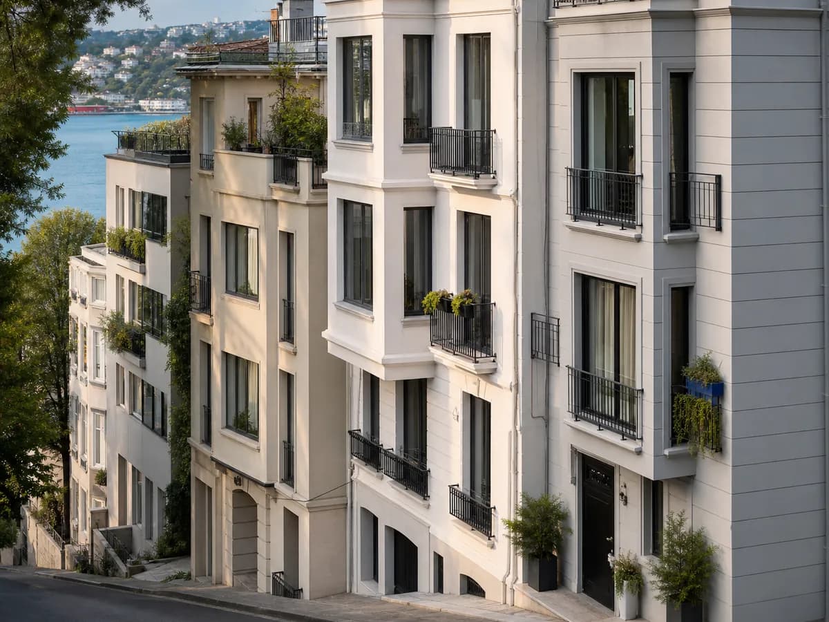 Beşiktaş ve Boğaz hattından apartman cepheleri