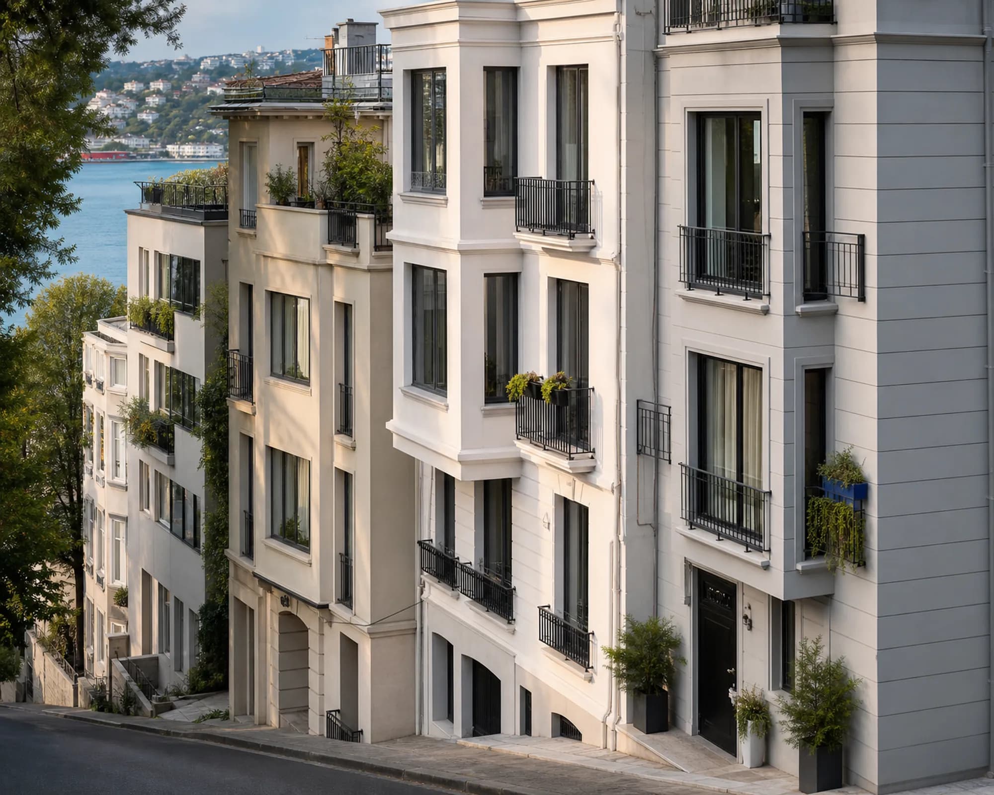 Beşiktaş ve Boğaz hattından apartman cepheleri